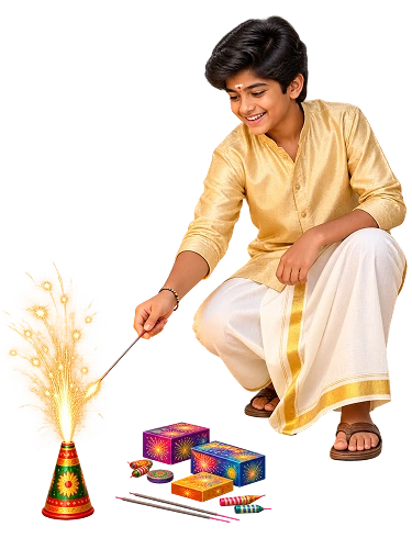 Boy lighting a sparkler firework
